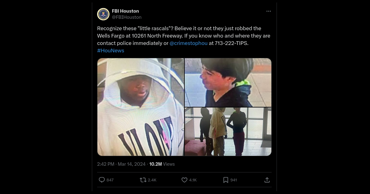 ‘Little Rascals’ trio, ages 11, 12 and 16, arrested for robbing Houston bank 1 OCR Z RASCALS HORIZ RKScf4