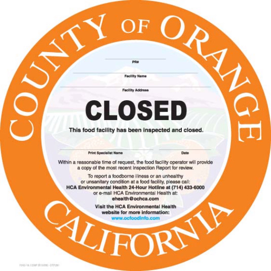 Orange County restaurants shut down by health inspectors (April 11-18) 1 kzjxvq closedseal 2 yIPzn7