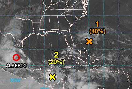 Odds up for tropical system off Florida coast as Alberto weakens after landfall 1 tropics11am0620