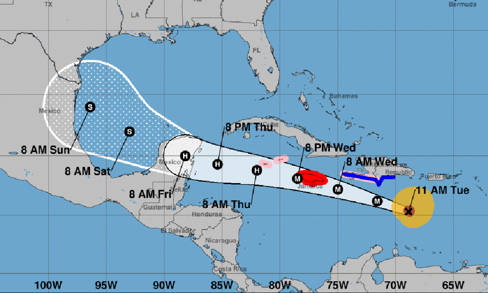 Hurricane Beryl explodes into dangerous Category 5 storm on path toward Jamaica and Cancun 1 tropics 11 am tuesday a7cwiy