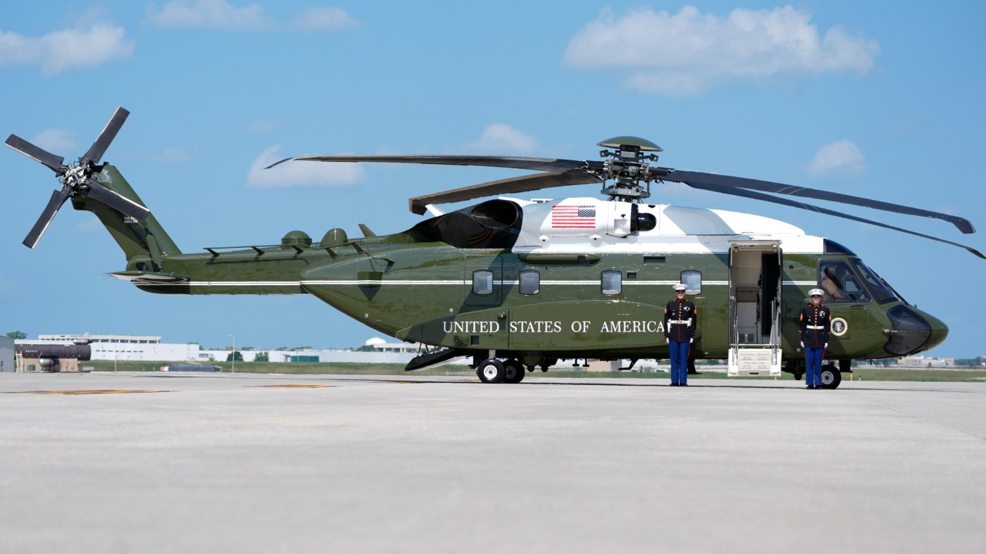 Biden takes inaugural flight in long-delayed new Marine One helicopter 1 AP24232720205902 KC8Tmv