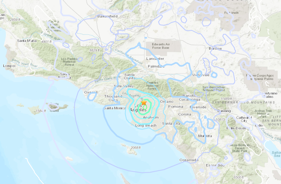 4.4-magnitude earthquake, centered near Highland Park, shakes Los Angeles 1 PSN L EARTHQUAKE MAP 0813 qki8zG