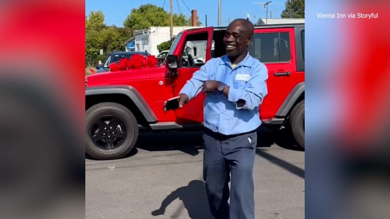 Heartwarming video shows students surprise school custodian with dream car 1 custodian e1726328890688 4MyvI1