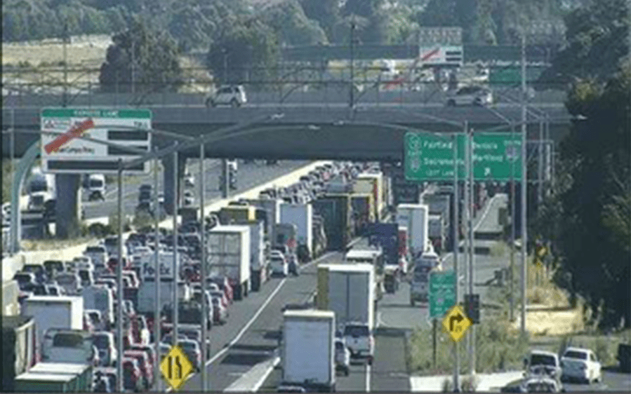 All lanes open after overturned truck blocked lanes on I-80 in Fairfield 1 fairfield crash crof1i