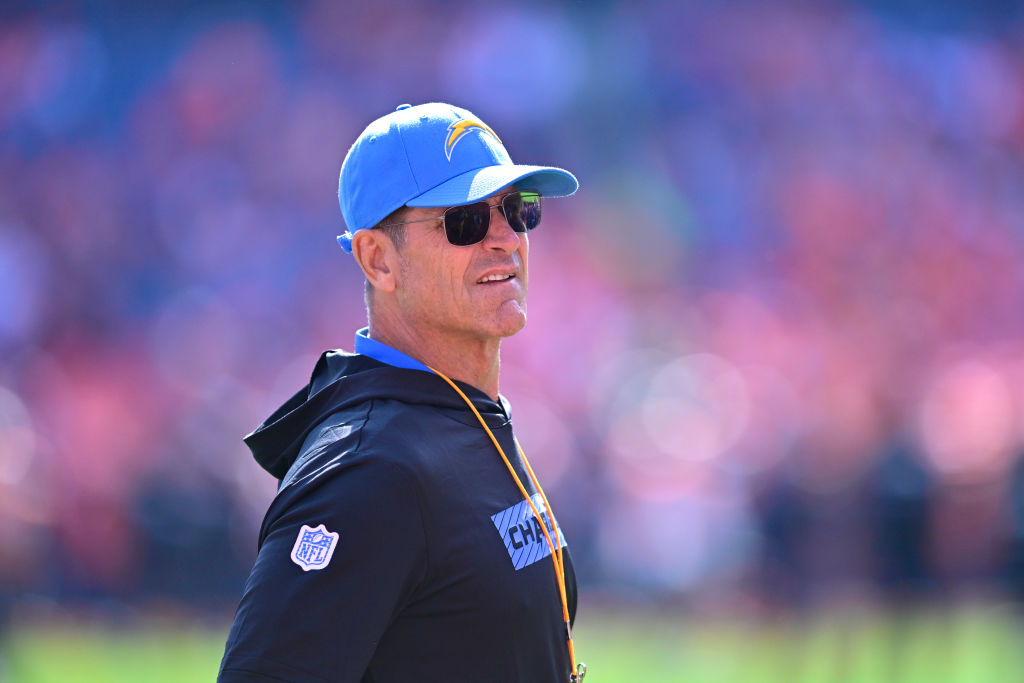 Chargers coach Jim Harbaugh leaves sideline temporarily because of an illness 1 GettyImages 2178256175