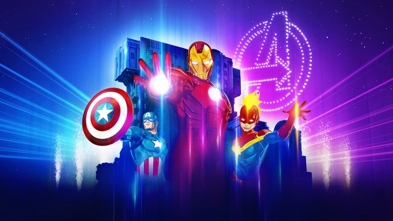Disney nighttime spectaculars to get more aerial drone shows 3 OCR L DISNEY MARVEL DRONE 1024 01 mDPUdA