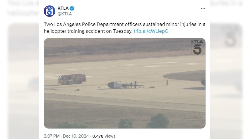 No serious injuries after LAPD helicopter crashes at Los Alamitos base 1 LDN Z HELICRASH 1211 16x9 1 2MDhcQ