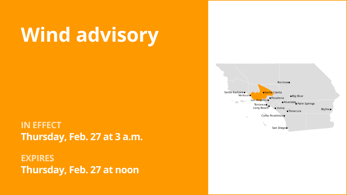 Update Wind advisory for Los Angeles County for Thursday ZEpqBB