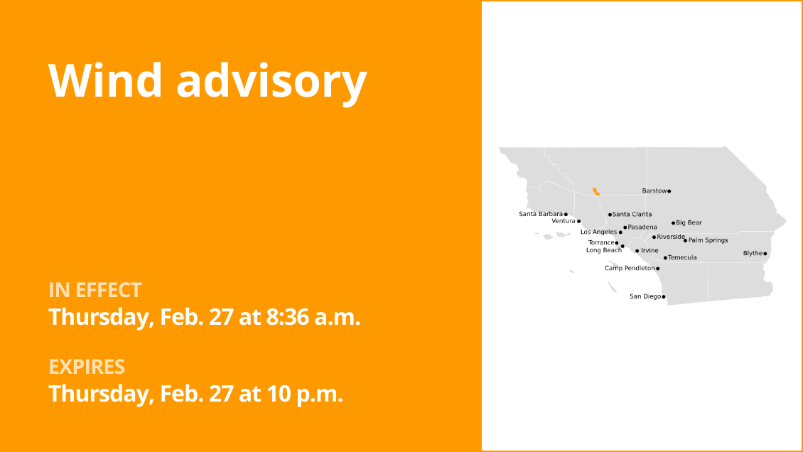 Wind advisory for Los Angeles County until Thursday night daCnCG