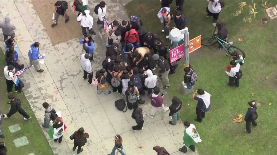 Person stabbed as students protest Trump's immigration policies in Los Angeles 1 snapshot 21 UygvYz