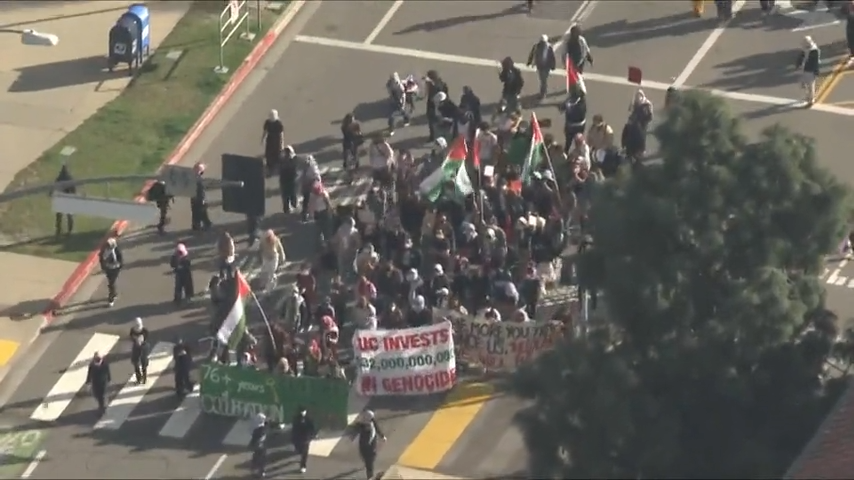 Pro-Palestinian protest breaks out on UCLA campus, authorities monitoring 2 videoframe 117206