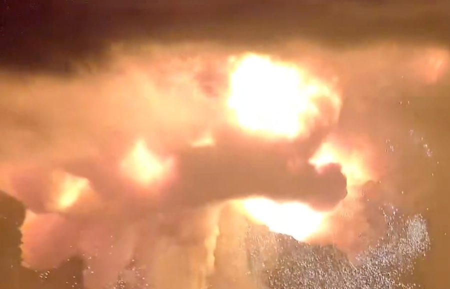 WATCH: Blue Origin rocket explodes on Florida launch pad during test 1 Rocket blast 1 1 e1780048404443 yiLkUC