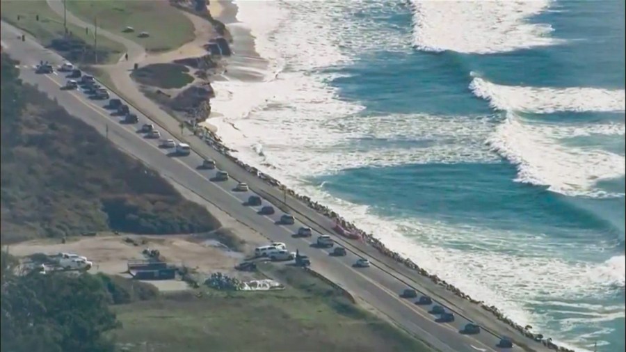 half moon bay el granada surfers beach aerial