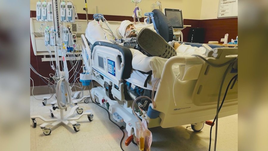 Pasadena man run over by catalytic converter thieves faces long recovery 1 Mike Moreno hospital recovery2 K3gzGb